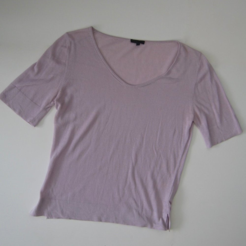 LORENA ANTONIAZZI Short sleeve purple sweater Sz 8